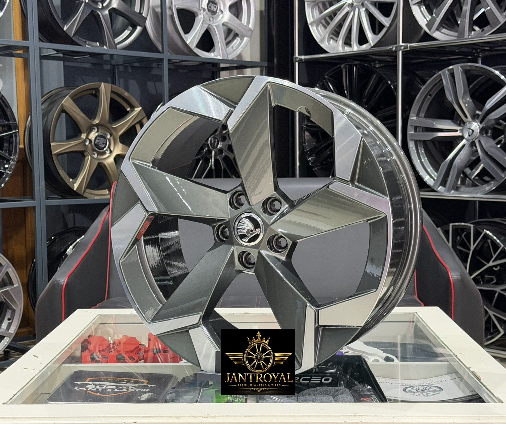 19 İNÇ 5X112 SKODA OCTAVİA SUPERB KODİAQ KAROQ GUNMETAL DİAMOND SPORTLİNE JANT MODELİ (4ADET)